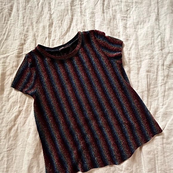 Love Culture Multicolor Striped Short Sleeve Tee - Picture 5 of 8